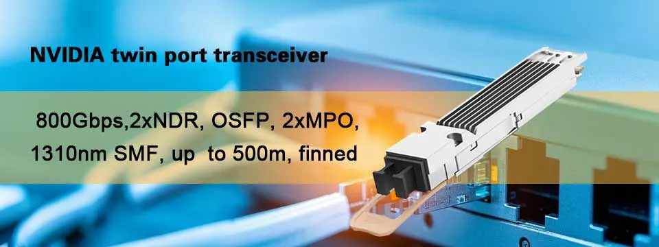 NVIDIA MMS4X00-NS400 (980-9I31N-00NM00) 400GB/s OSFP Single-port Mode tunggal DR4 Transceiver 1