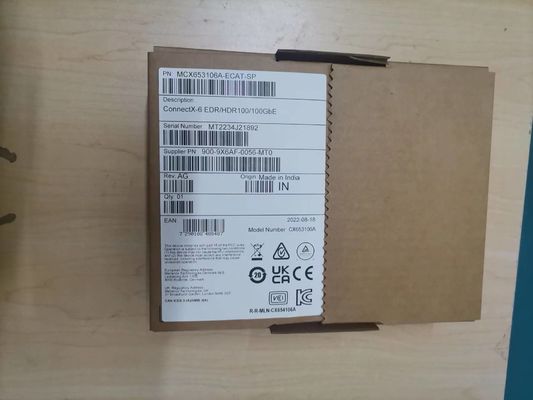 100g HDR Infiniband Mellanox 100gb Nic Antarmuka Jaringan QSFP56 MCX653106A-ECAT