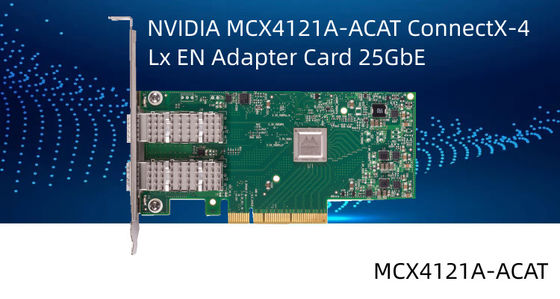 Mellanox ConnectX-4 Lx EN 25GbE Dual Port SFP28 PCIe3.0 X8 Kartu Antarmuka Jaringan MCX4121A-ACAT