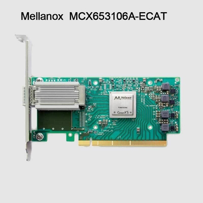 100g HDR Infiniband Mellanox 100gb Nic Antarmuka Jaringan QSFP56 MCX653106A-ECAT