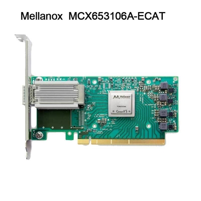 100g HDR Infiniband Mellanox 100gb Nic Antarmuka Jaringan QSFP56 MCX653106A-ECAT