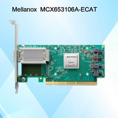 100g HDR Infiniband Mellanox 100gb Nic Antarmuka Jaringan QSFP56 MCX653106A-ECAT