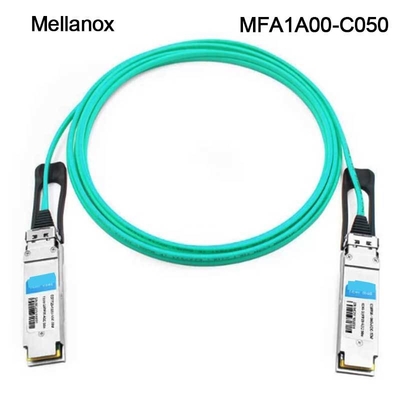 QSFP LSZH Mellanox AOC Kabel Optik Aktif MFA1A00-C050 100GbE 50m baru dan asli