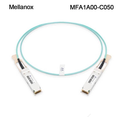 QSFP LSZH Mellanox AOC Kabel Optik Aktif MFA1A00-C050 100GbE 50m baru dan asli