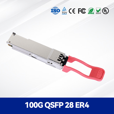 Premium 100g Qsfp28 Er4 40km Fiber Optic Module untuk Data Center
