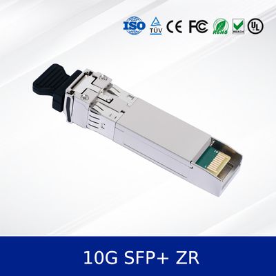 Modul transceiver optik 10G SFP+ ZR Jangkauan Diperluas, Penerima APD, Suhu Industri