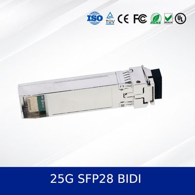25G SFP28 BIDI 10KM Dual CDR Optical Transceiver Module Temp Industrial, Dukungan DDM