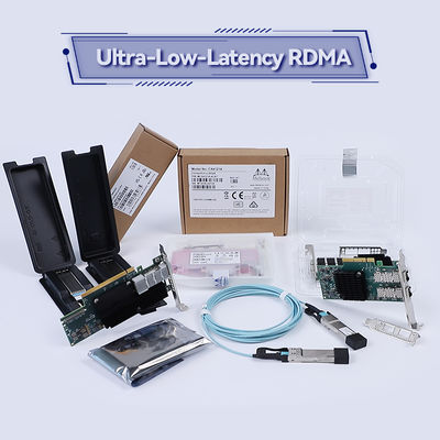 100g HDR Infiniband Mellanox 100gb Nic Antarmuka Jaringan QSFP56 MCX653106A-ECAT