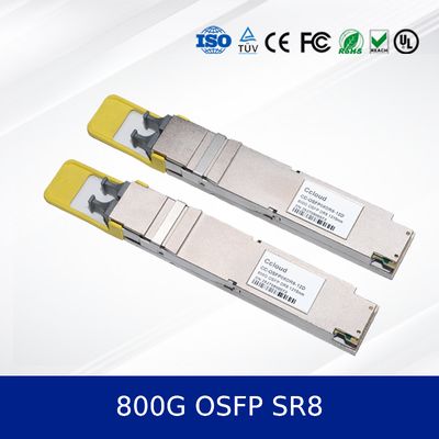 Modul Transceiver Optik 800G OSFP SR8 Kecepatan Tinggi, Daya Rendah, Sesuai MSA