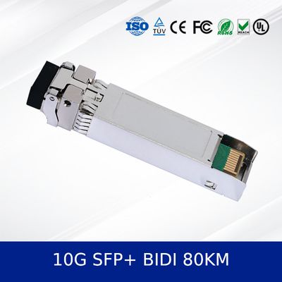Modul transceiver optik Premium 10g SFP+ Bidi 80km Modul Fiber Optik untuk Pusat Data.