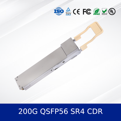 200G QSFP56 SR4 CDR Optical Transceiver Module 100m pada Om4 / 70m pada Om3 Fiber High-Performance Computing Interconnect untuk Data Center