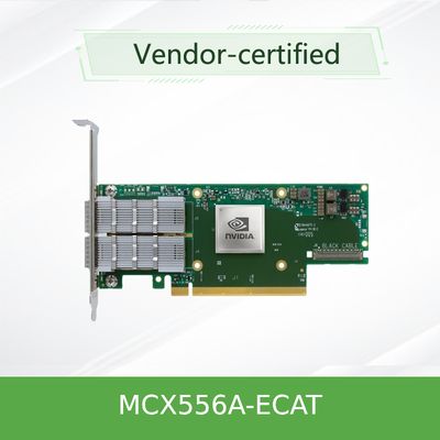ConnectX-5 VPI Mellanox Kartu Adaptor Jaringan PCIe3.0 MCX556A-ECAT