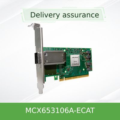 100g HDR Infiniband Mellanox 100gb Nic Antarmuka Jaringan QSFP56 MCX653106A-ECAT