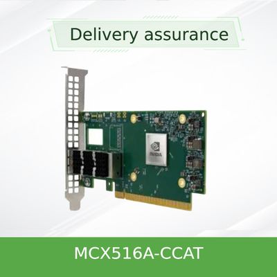 100GbE NIC Mellanox Kartu Jaringan MCX516A-CCAT Dual-Port QSFP28 PCIe3.0x16