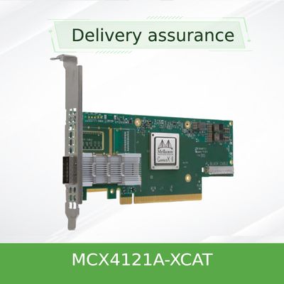 MCX4121A-XCAT kartu jaringan mellanox 25Gbps SFP28 QSFP28 Untuk Server