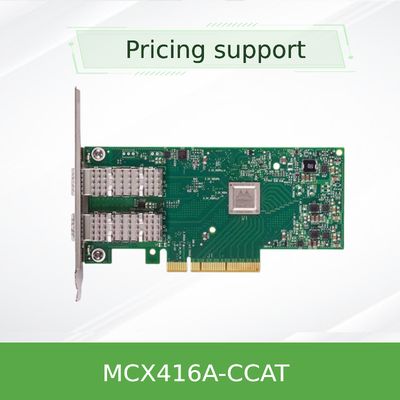 PCIe3.0 X16 ConnectX-4 EN Ethernet Kartu Mellanox Nic MCX416A-CCAT 100GbE QSFP28
