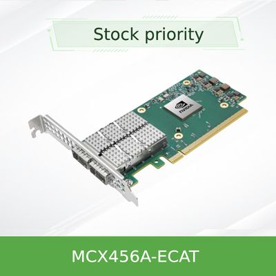 Kartu Adaptor Ethernet/Infiniband Connectx-4 Nvidia MCX456A-Ecat Asli Baru