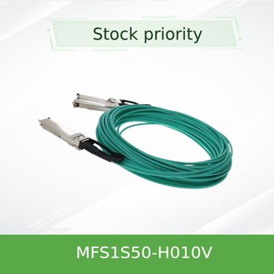 MFS1S50-H010V 200GbE Ke 2x100GbE Kabel Serat Optik Aktif Kabel InfiniBand Kabel Mellanox AOC