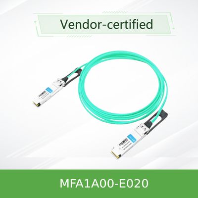 Nvidia Mfa1a00-Xxxx 100GB/S Qsfp28 Mmf Kabel Optik Aktif Mfa1a00-E020 Kabel Serat Aktif Ib EDR 100GB/S