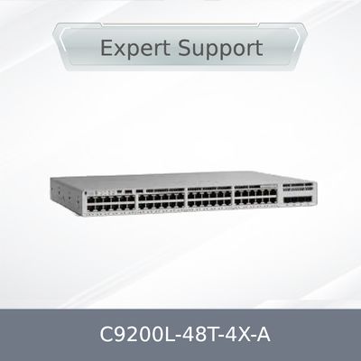 Sakelar Jaringan Asli Baru Cisco Seri C9200 48-Port C9200L-48t-4X-a Uplink Data SFP Switch dalam Stok