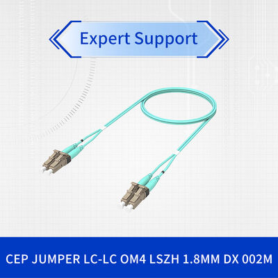Kabel Patch Fiber Optik Dupleks LC-LC CommScope OM4, 50/125μm Multimode, Aqua, Jaket LSZH, 1.8mm