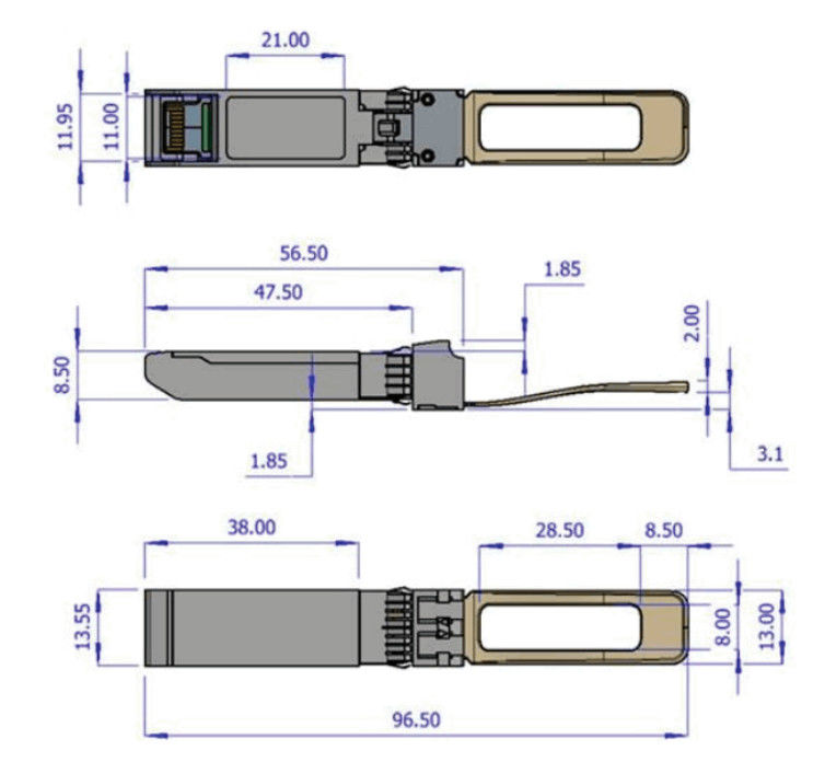 40GbE DDMI Mellanox Optical Transceiver QSFP+ 850nm MMA1B00-B150D MPO SR4 hingga 150m