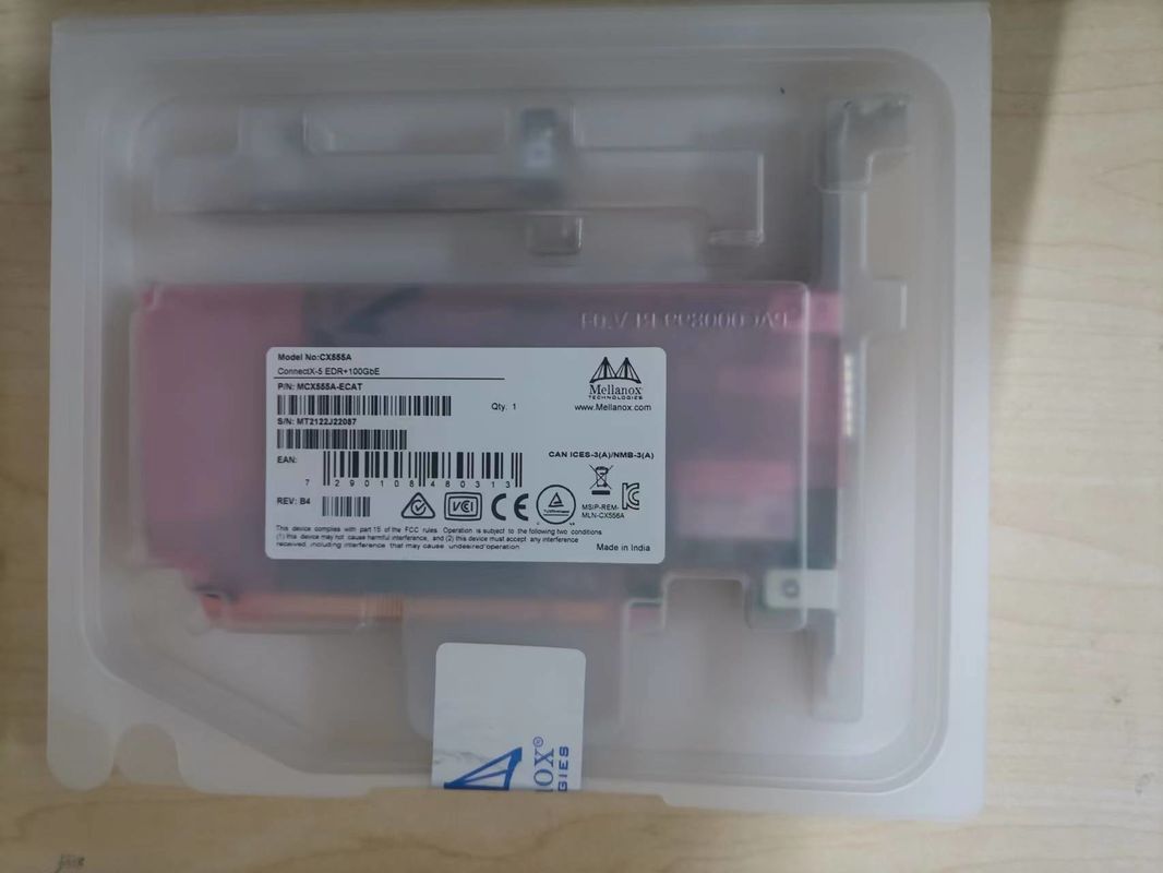 Mellanox Kartu Jaringan VPI Mellanox 100gbe Kartu Adaptor Nic MCX555A-ECAT ConnectX-5 EDR 100GbE