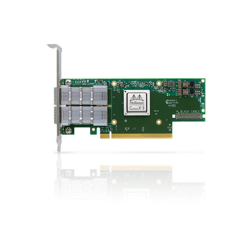 Dual Port Ethernet HDR 200GbE Mellanox Kartu Jaringan Adaptor VPI MCX653106A-HDAT ConnectX 6 QSFP56