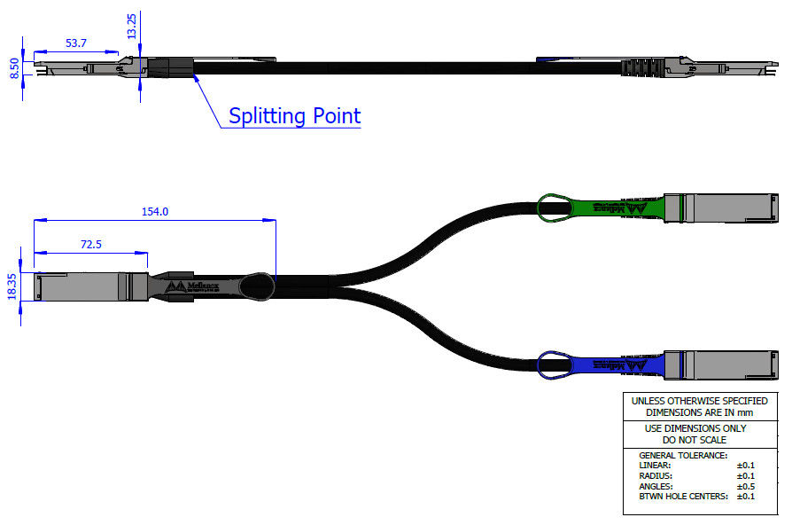 2m HDR100 Kabel Mellanox DAC Langsung Pasang Kabel Serat MCP7H50-H002R26 MCP7H50-V0xxR QSFP56