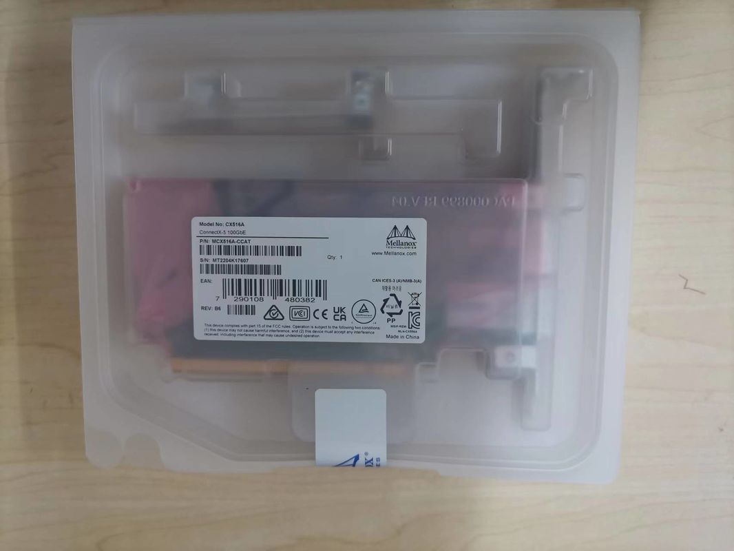 100GbE NIC Mellanox Kartu Jaringan MCX516A-CCAT Dual-Port QSFP28 PCIe3.0x16