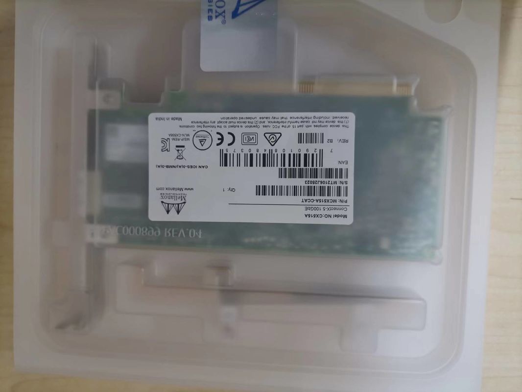 100GbE InfiniBand Mellanox Adaptor Kartu Jaringan MCX515A-CCAT EN 10 25 40 50 Oe Kecepatan