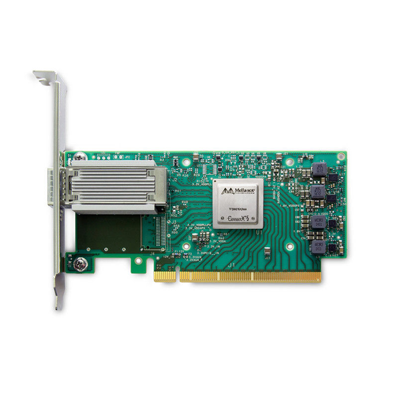 100GbE InfiniBand Mellanox Adaptor Kartu Jaringan MCX515A-CCAT EN 10 25 40 50 Oe Kecepatan