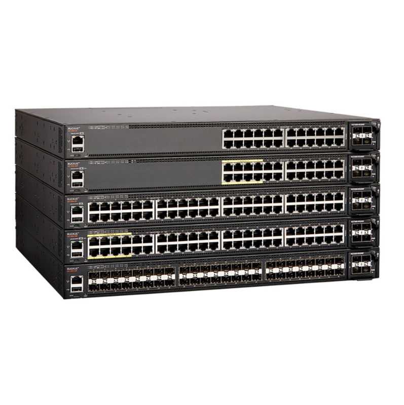 Keributan Jaringan Icx7450 24 Port POE Sakelar 1500W 336 Gb/S 960 Gb/S