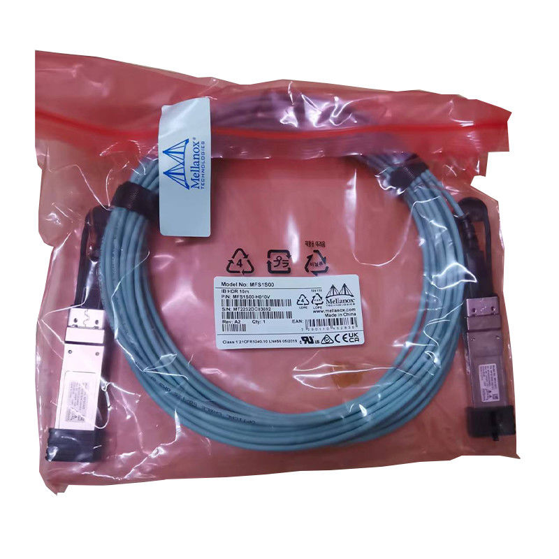 Kabel Mellanox AOC DAC MFS1S00-H015V Kabel Serat Aoc Koneksi Pusat Data Cepat Efisien 100GbE 25GbE