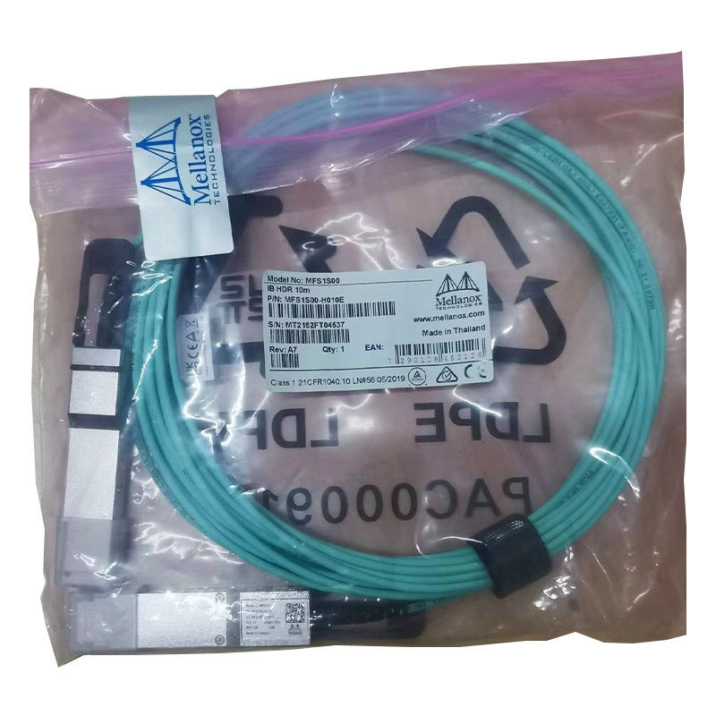 MFS1S50-H010V Kabel Aoc 200GbE Ke 2x100GbE QSFP56 Ke 2xQSFP56 MMF Kabel Mellanox AOC