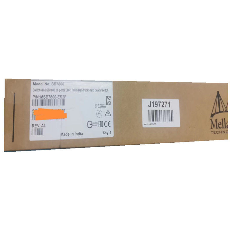 MSB7800-ES2F Mellanox Network Switch-IB 2 Berbasis EDR InfiniBand 1U 36 Port QSFP28