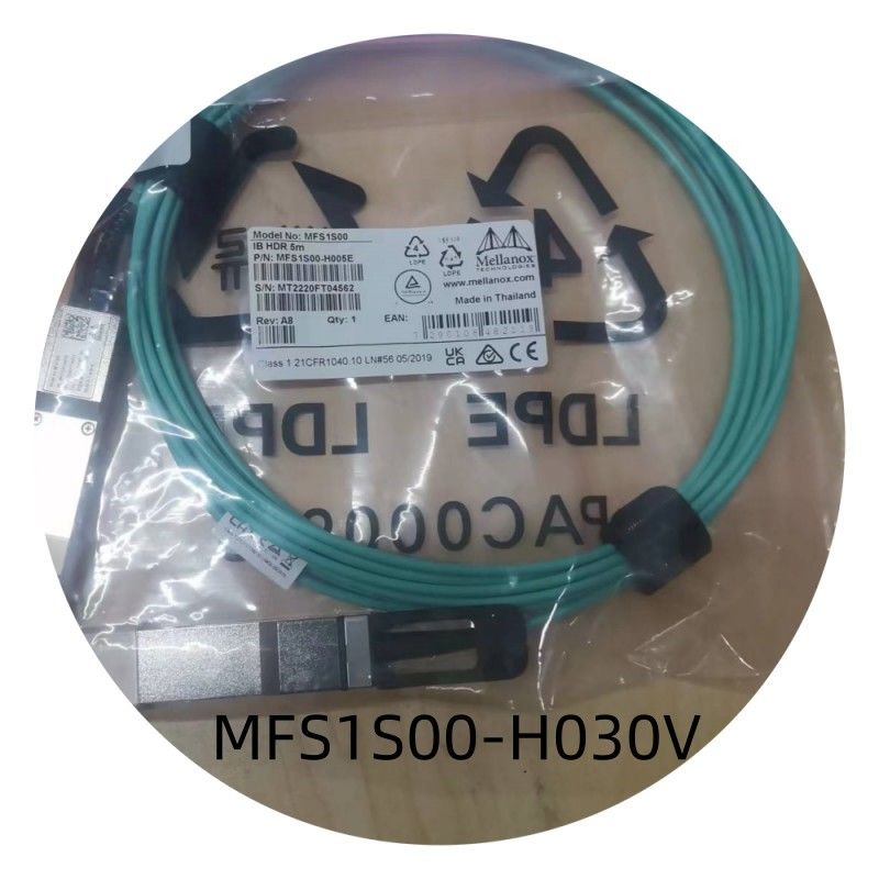 MFS1S00-H030V IB 200G mellanox kabel Aoc Kabel Jaringan 30M QSFP56 Kecepatan Tinggi Latensi Rendah