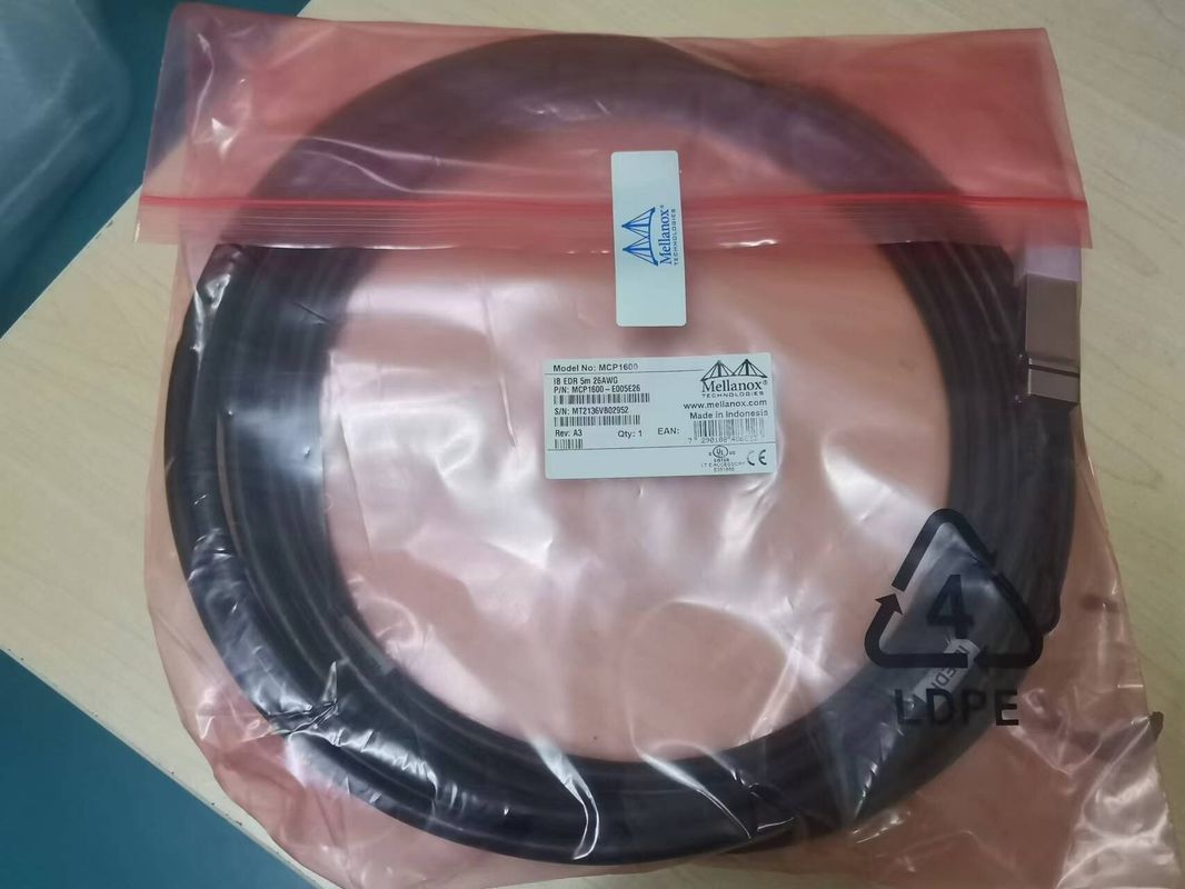 MCP1600-E003E26 Langsung Pasang Kabel Tembaga InfiniBand EDR Hingga 100Gb/S QSFP28 3m Hitam 26AWG