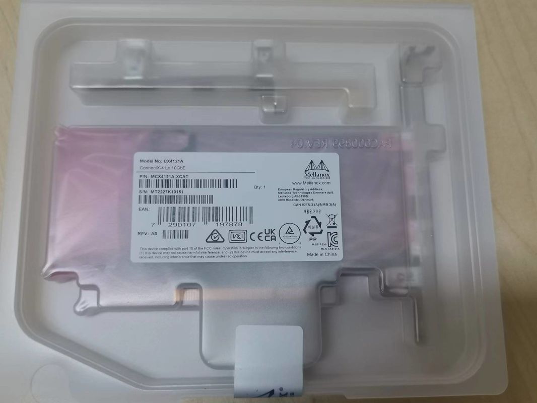 MCX4121A-XCAT ConnectX-4 Lx EN Kartu Jaringan Mellanox 10GbE Dual Port SFP28 PCIe3.0 X8