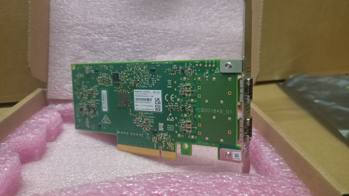 MCX512A-ACAT Mellanox Connectx 5 Dual Port 10 25gbe Sfp28 EN Kartu Adaptor PCIe 3.0 X8
