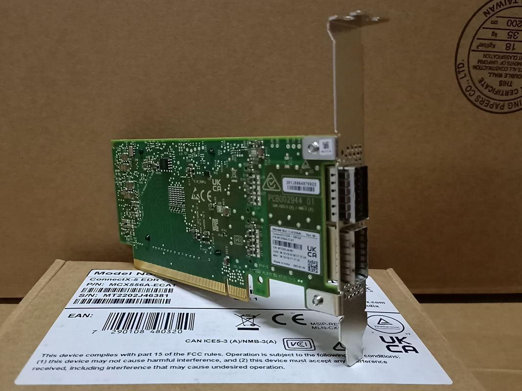 ConnectX-5 VPI Adapter Mellanox Network Card EDR IB 100GbE Dual Port QSFP28 PCIe3.0 MCX556A-ECAT