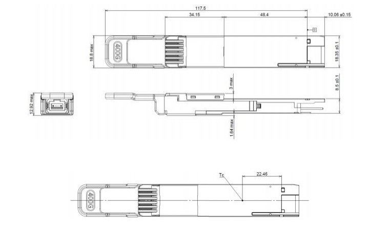 400G DR4 QSFP Hot Plug Hot Optical Transceiver MPO 12-antarmuka DD MSA Jaringan Konsumsi 400Gbps Ethernet/Infiniband