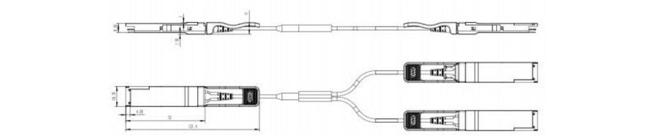 Optical Transceiver Hot-Pluggable dan 200G QSFP56 ke 2x 100G QSFP56 Active Optical Cable dengan Breakout PAM4 Modulation