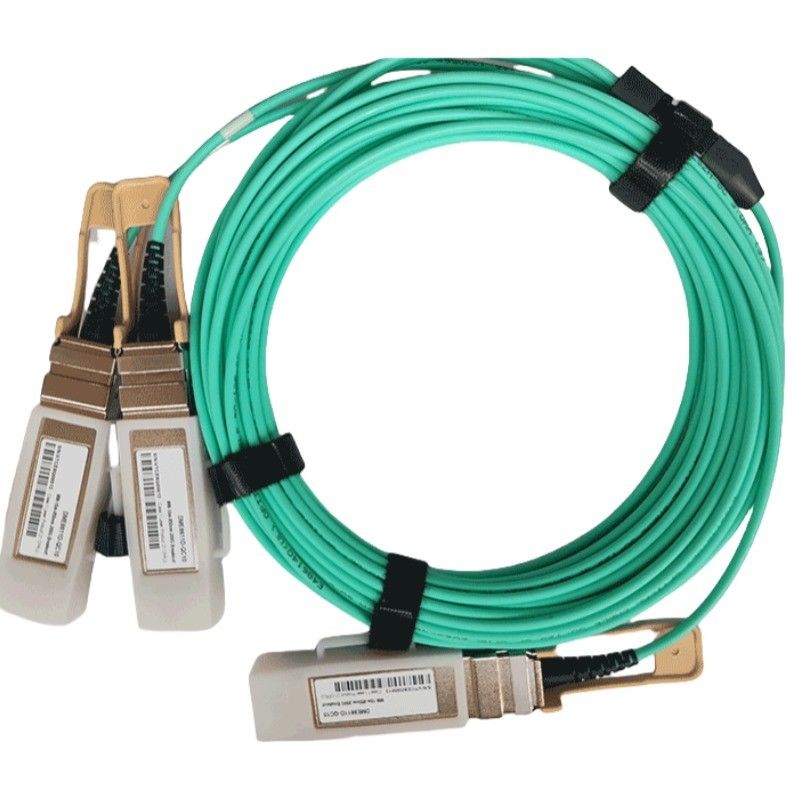 Optical Transceiver Hot-Pluggable dan 200G QSFP56 ke 2x 100G QSFP56 Active Optical Cable dengan Breakout PAM4 Modulation
