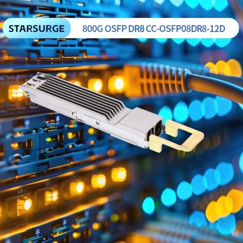 Komputasi Interkoneksi 800Gbps OSFP Transceiver Optik dengan Hotpluggable Dual MTP8APC Connector dan Data Rate Tinggi