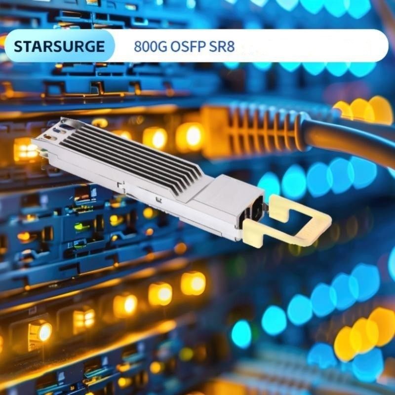 ≤ 17W Daya Minimal yang Dapat Diterima 800G OSFP SR8 Transceiver untuk InfiniBand NDR 8x100GbE Breakout Fiber Optic Equipment