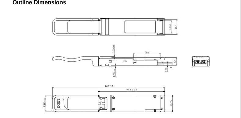 3.3V DC Power Source Computing Interconnect 100G QSFP28 BIDI SR Transceiver untuk Pusat Data Modul Optik Hot Pluggable