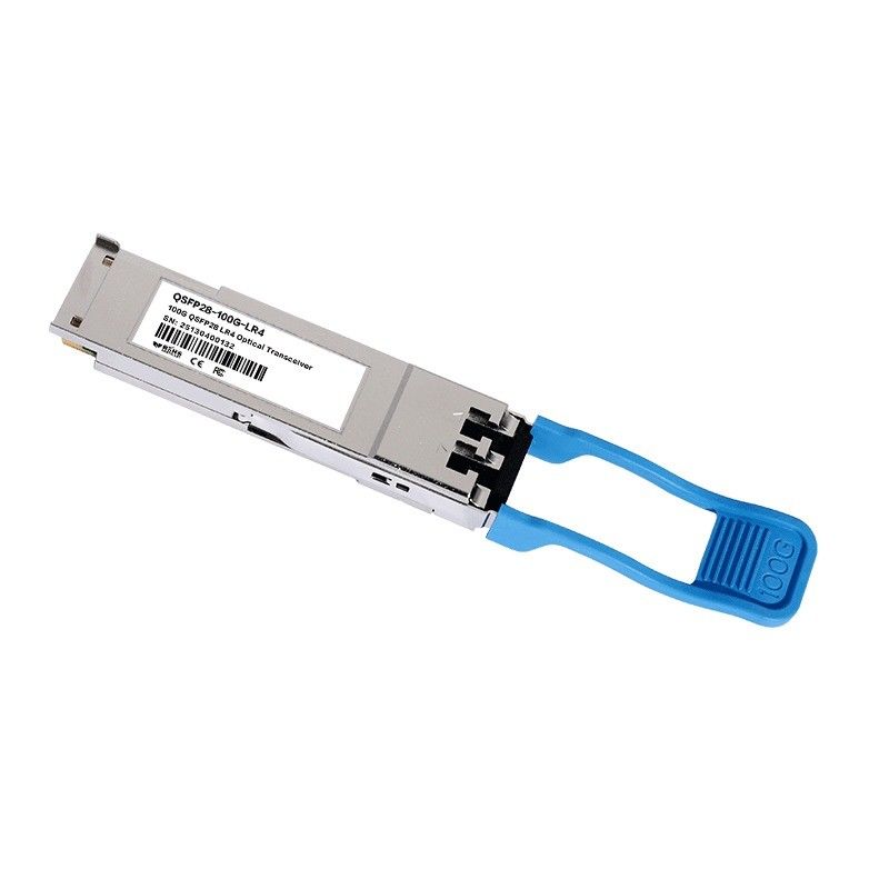 10km Jarak Transmisi Maksimum 100G QSFP28 LR4 Optical Transceivers Module untuk Solusi Konektivitas Pusat Data