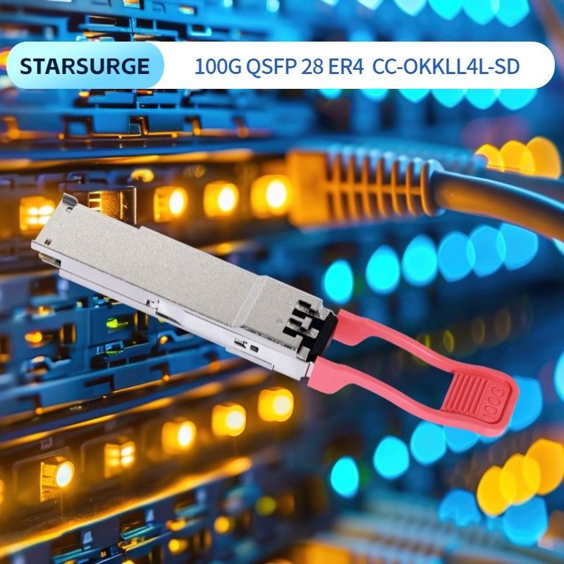 Sumber Daya 3.3V tunggal 100GBase QSFP28 ER4 40KM Fiber Optic Equipment Duplex LC Optical Transceiver Module untuk kebutuhan Anda
