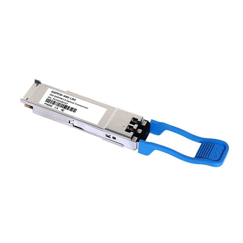Jarak Transmisi 10km 40Gb/s QSFP LR4 Optical Transceiver 1277.5nm 10km Duplex LC untuk Peralatan Serat Optik Kecepatan
